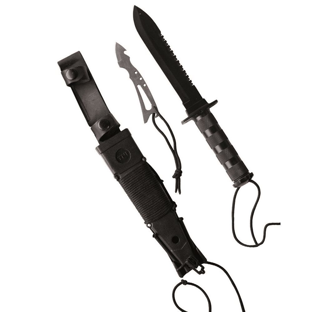 Levně MIL-TEC nůž pro přežití SURVIVAL celočerný