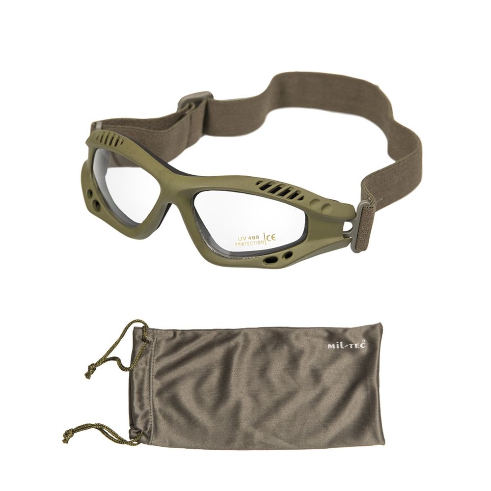 Levně Brýle COMMANDO AIR Mil-Tec ZELENÉ ČIRÉ
