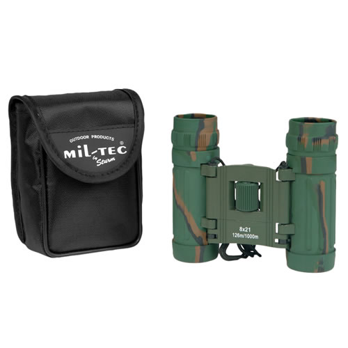 Levně MIL-TEC dalekohled 8x21 skládací WOODLAND