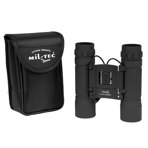 Levně MIL-TEC dalekohled 10x25 skládací ČERNÝ