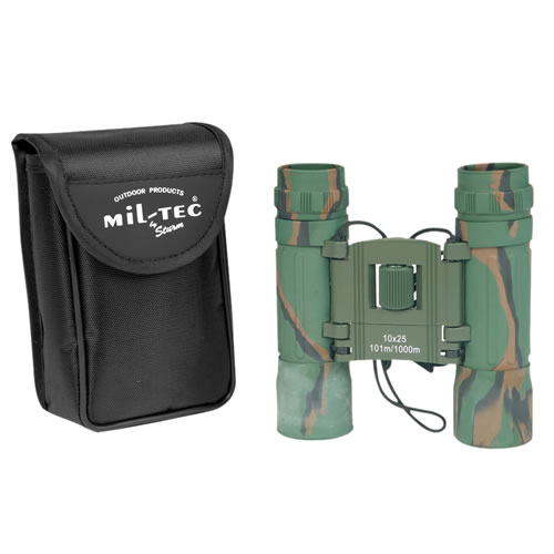 Levně MIL-TEC dalekohled 10x25 skládací WOODLAND