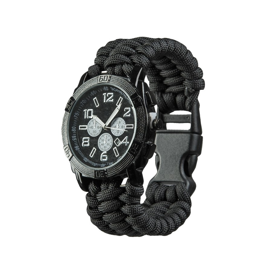 Levně Hodinky PARACORD ČERNÉ