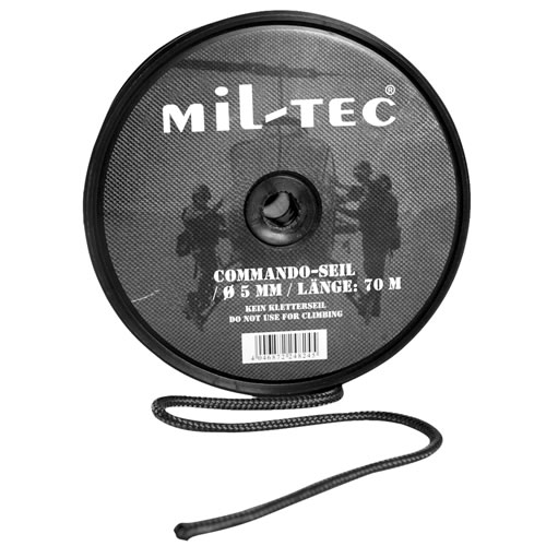 Levně MIL-TEC šňůra COMMANDO ø 5 mm / 70 m ČERNÁ