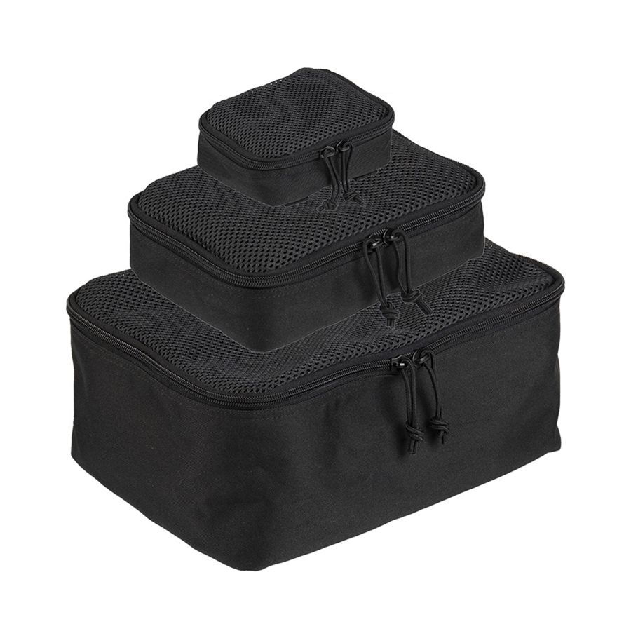 Levně MIL-TEC set 3ks pouzder se síťkou MESH ČERNÉ