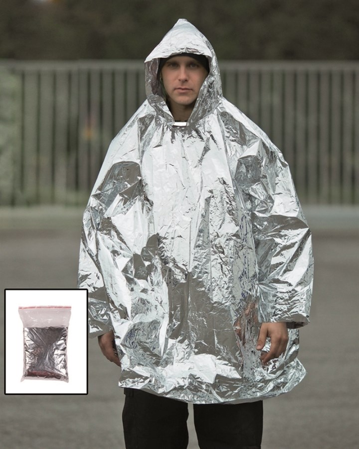 Levně MIL-TEC pončo SURVIVAL reflexní STŘÍBNÉ