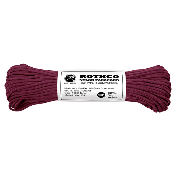Levně ROTHCO šňůra PARACORD nylon 550LB ø 4 mm / 30 m BURGUNDY