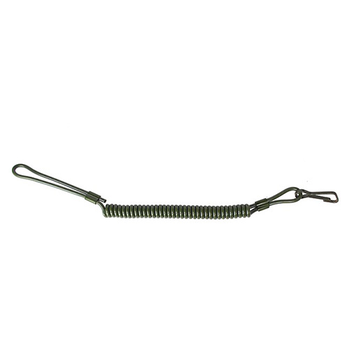 Levně MIL-TEC kabel (kroucený) s karabinkou bezpečnostní ke zbrani ZELENÝ