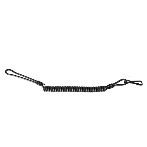 Levně MIL-TEC kabel (kroucený) s karabinkou bezpečnostní ke zbrani ČERNÝ