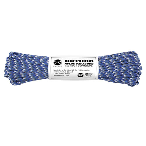Levně ROTHCO šňůra PARACORD nylon 550LB ø 4 mm / 30 m MODRÁ CAMO