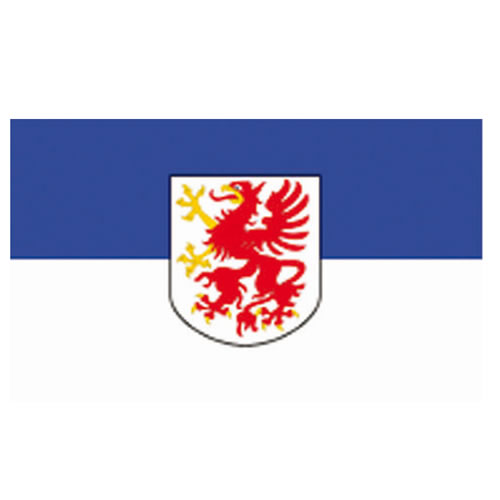 Vlajka POMOŘANSKO s emblemem