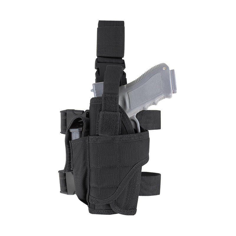 Levně CONDOR OUTDOOR pouzdro pistolové LEVÉ stehenní TORNADO ČERNÉ