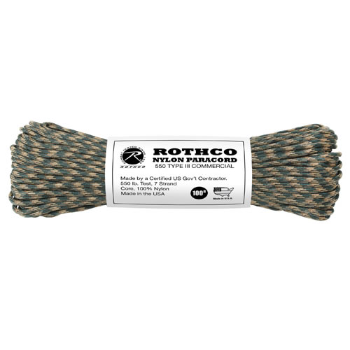 Levně ROTHCO šňůra PARACORD nylon 550LB ø 4 mm / 30 m CAMO