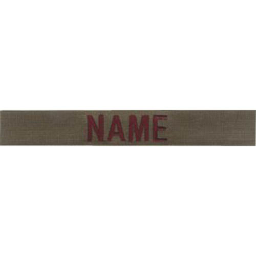 Levně MILITARY RANGE nášivka jmenovka 3x "NAME" hnědá nit OLIV
