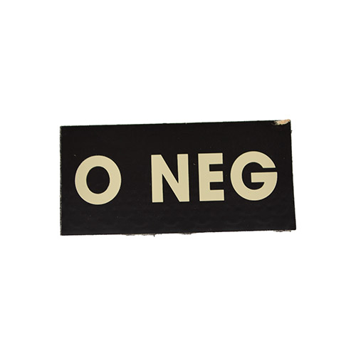 Levně MILITARY RANGE nášivka IFF IR krevní skupina VELCRO 0 NEG ČERNÁ