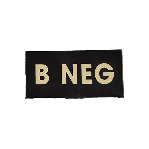Levně MILITARY RANGE nášivka IFF IR krevní skupina VELCRO B NEG ČERNÁ