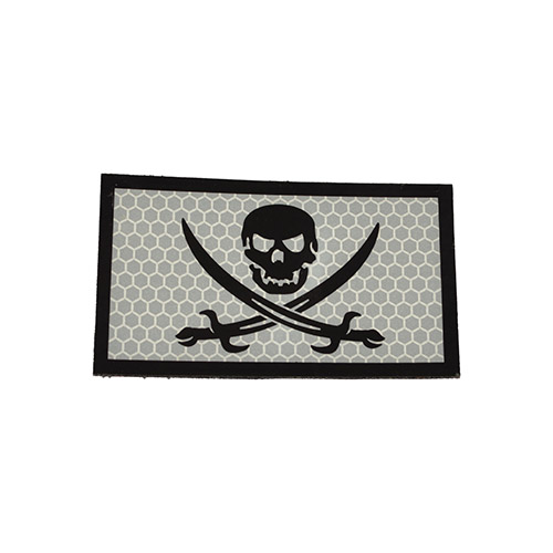 Levně MILITARY RANGE nášivka IFF IR CALICO JACK STŘÍBRNOČERNÁ