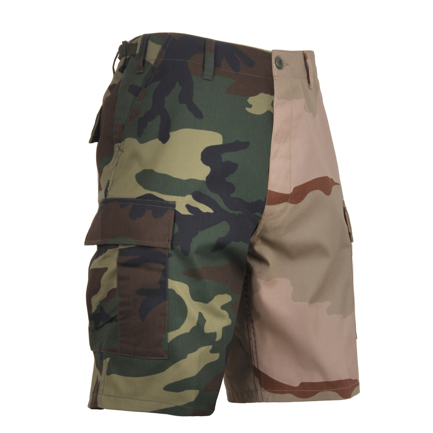 Levně Kraťasy dvoubarevné BDU WOODLAND/3-COL DESERT CAMO
