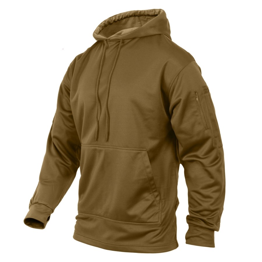 Levně Mikina CONCEALED CARRY s kapucí COYOTE BROWN