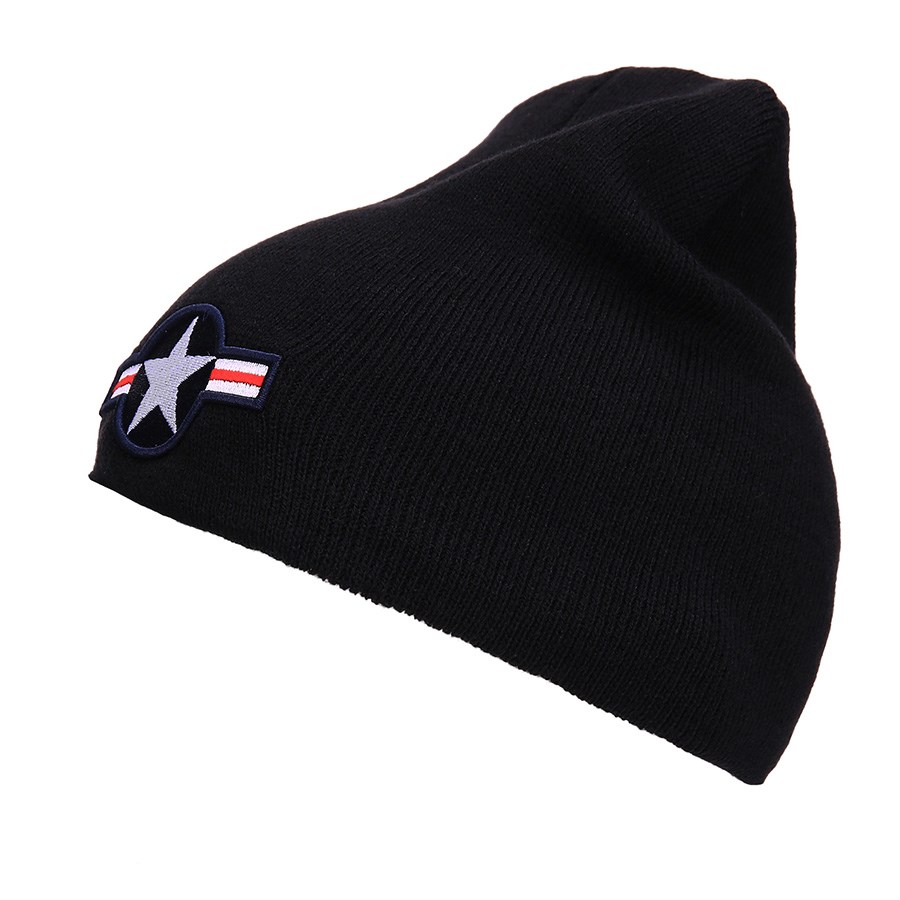 Levně FOSTEX čepice pletená BEANIE WWII AIR FORCE ČERNÁ