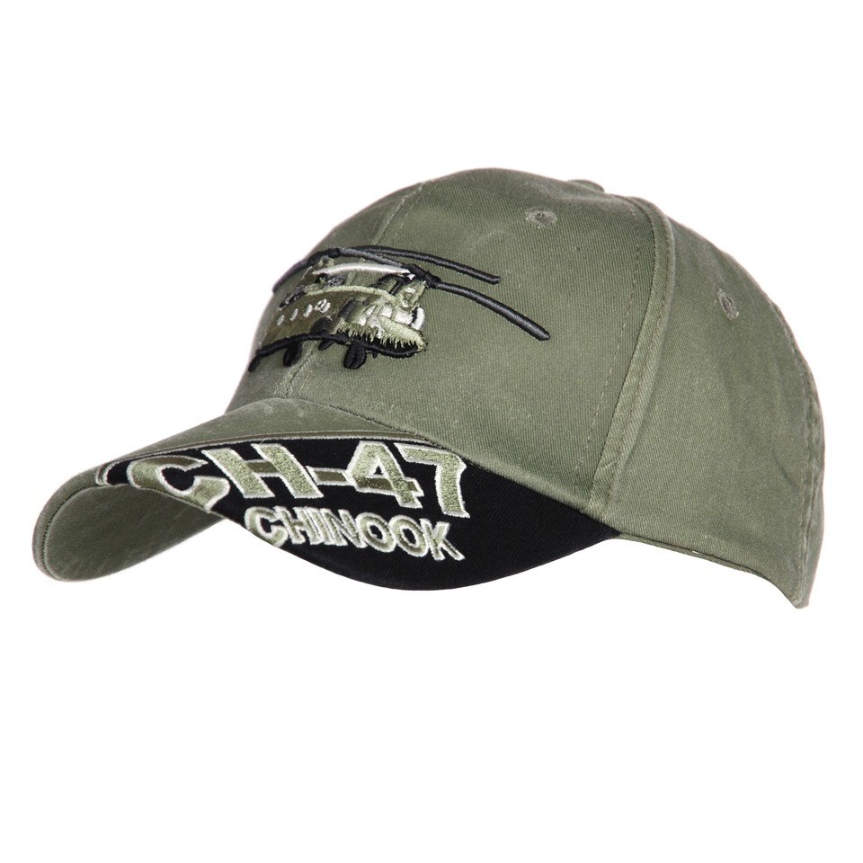 Levně FOSTEX čepice baseball s helikoptérou CH-47 ZELENÁ