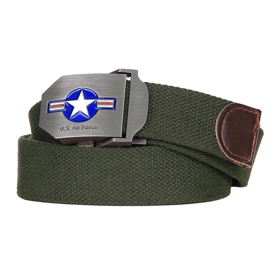 Levně Opasek USAF WWII plátěný ZELENÝ