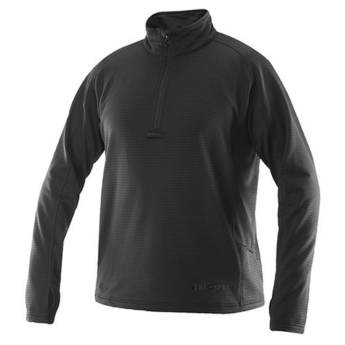 Levně Triko 24-7 GRID FLEECE dlouhý rukáv ČERNÉ
