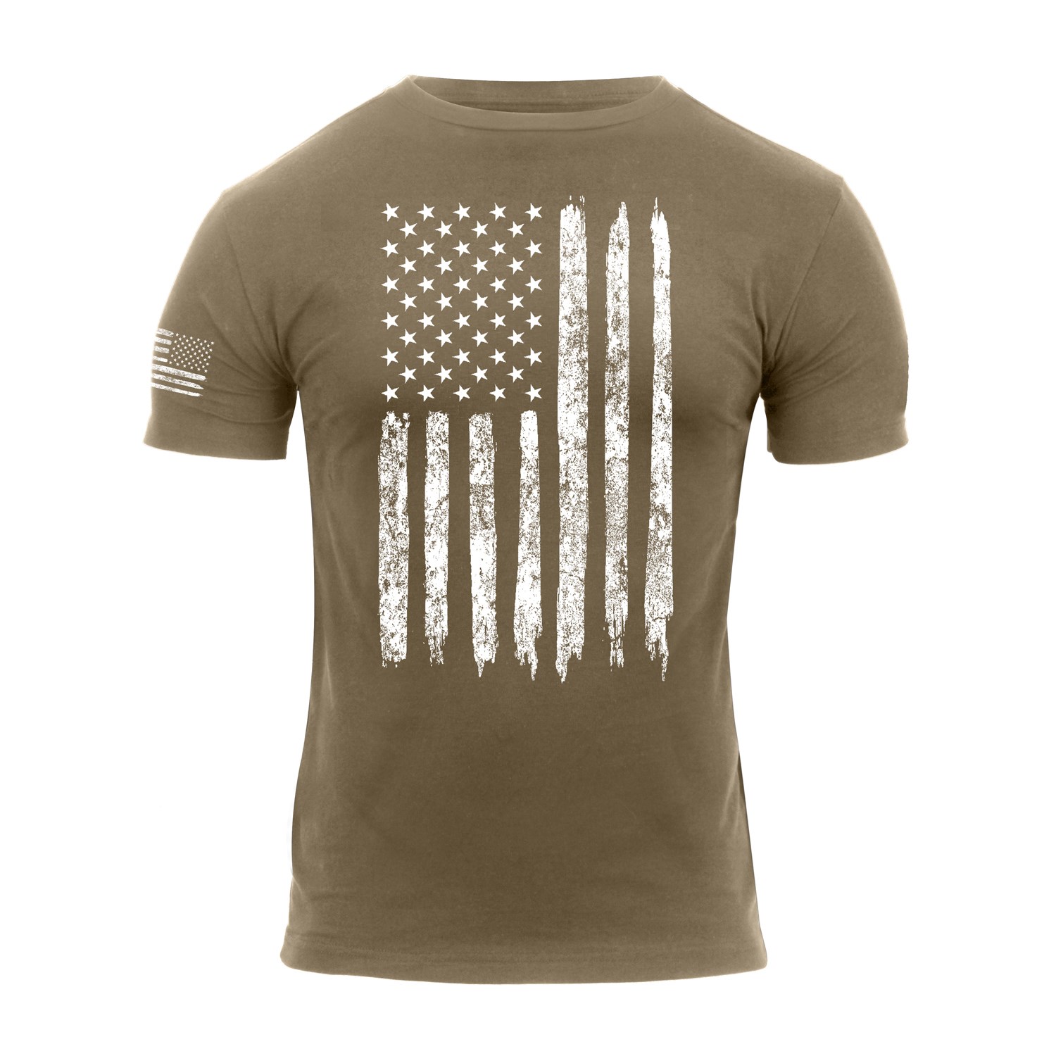 Levně Triko DISTRESSED US bílá vlajka COYOTE BROWN