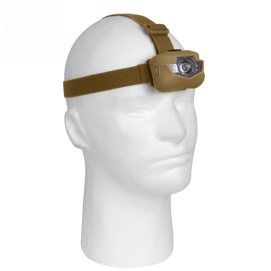 Levně ROTHCO svítilna čelová 3W CREE 90lm - 5x LED COYOTE
