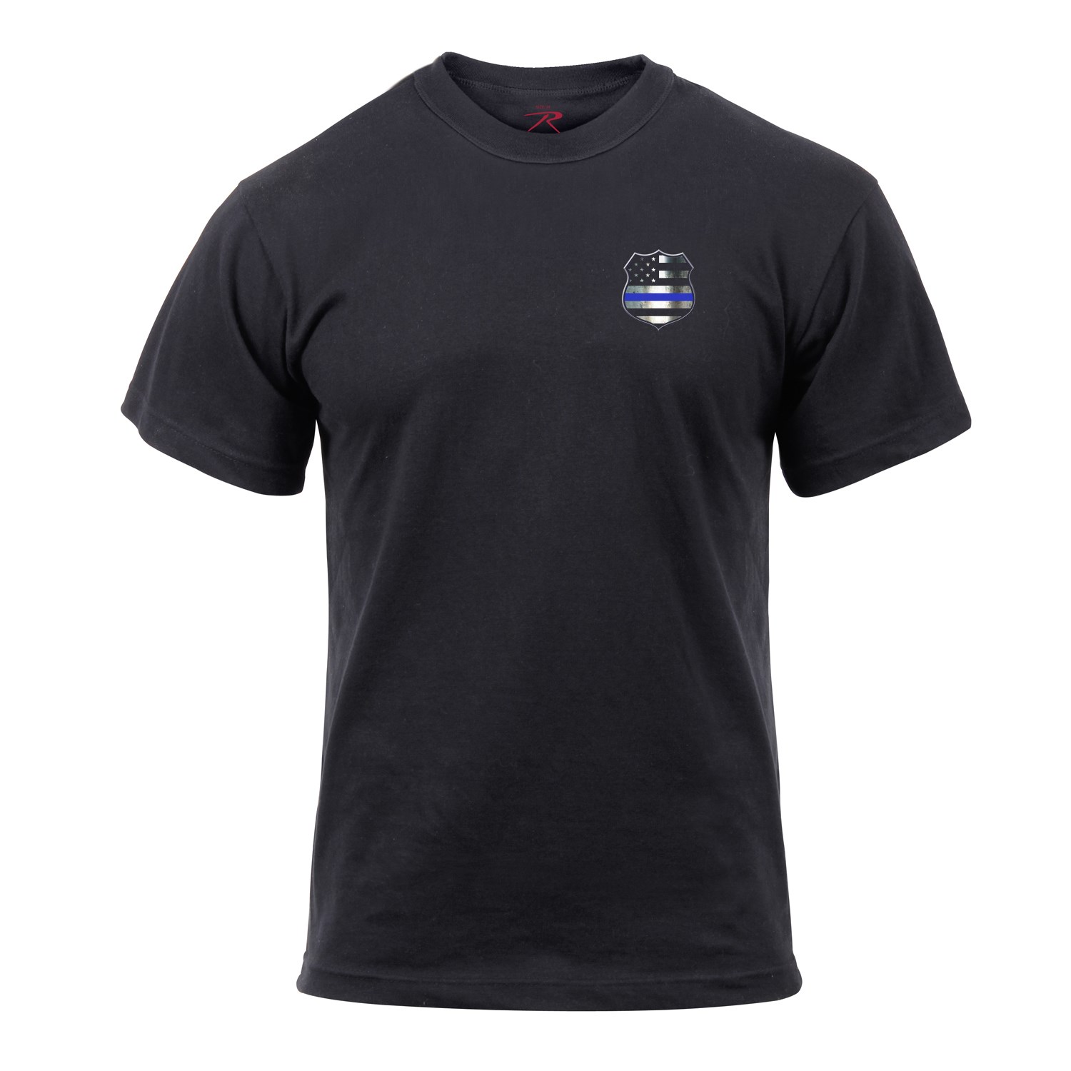 Levně Triko THIN BLUE LINE US odznak vlajka ČERNÉ