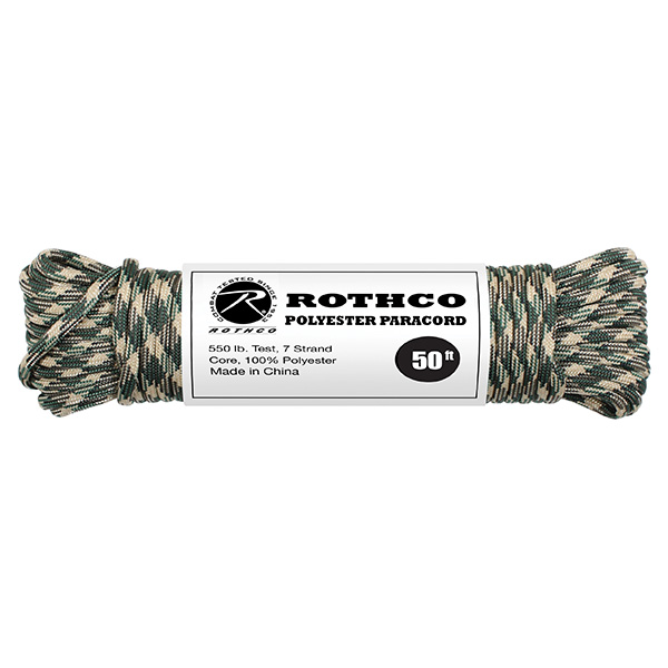 Levně ROTHCO šňůra PARACORD polyester 550LB ø 4 mm / 15 m WOODLAND