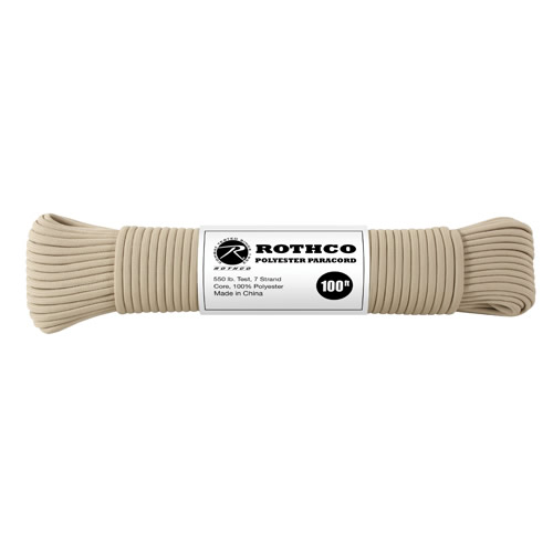 Levně ROTHCO šňůra PARACORD polyester 550LB ø 4 mm / 30 m TAN