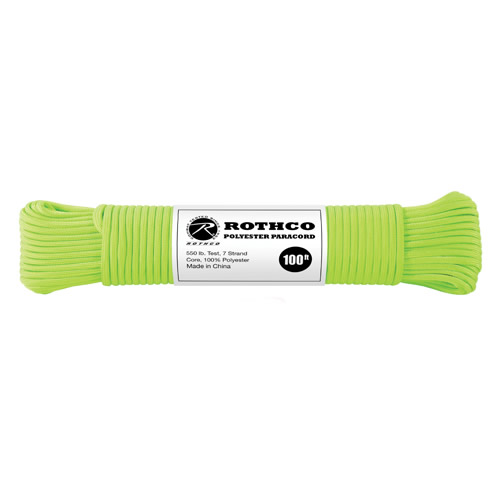 Levně ROTHCO šňůra PARACORD polyester 550LB ø 4 mm / 30 m REFLEXNÍ ZELENÁ