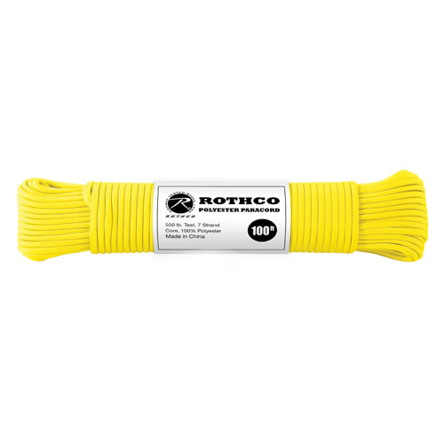 Levně ROTHCO šňůra PARACORD polyester 550LB ø 4 mm / 30 m REFLEXNÍ ŽLUTÁ