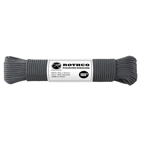 Levně ROTHCO šňůra PARACORD polyester 550LB ø 4 mm / 30 m ŠEDÁ