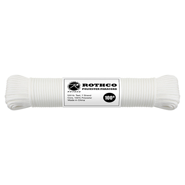 Levně ROTHCO šňůra PARACORD polyester 550LB ø 4 mm / 30 m BÍLÁ