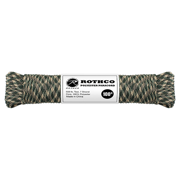 Levně ROTHCO šňůra PARACORD polyester 550LB ø 4 mm / 30 m WOODLAND
