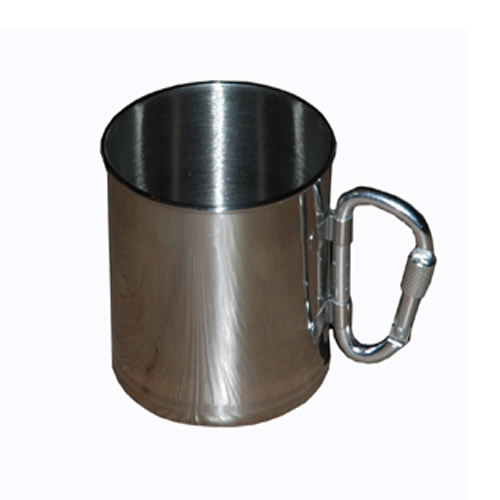 Levně Hrnek STAINLESS STEEL skládací šroubovací karabina