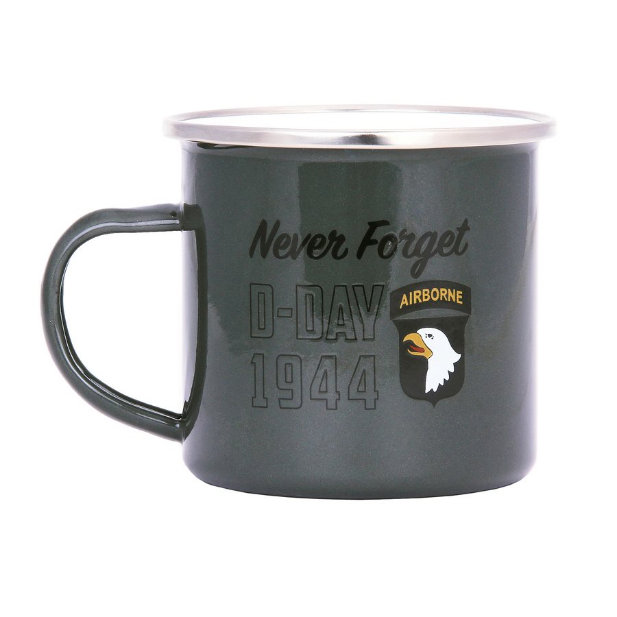 Levně FOSCO hrnek D-DAY 1944 smaltovaný 300 ml ZELENÝ