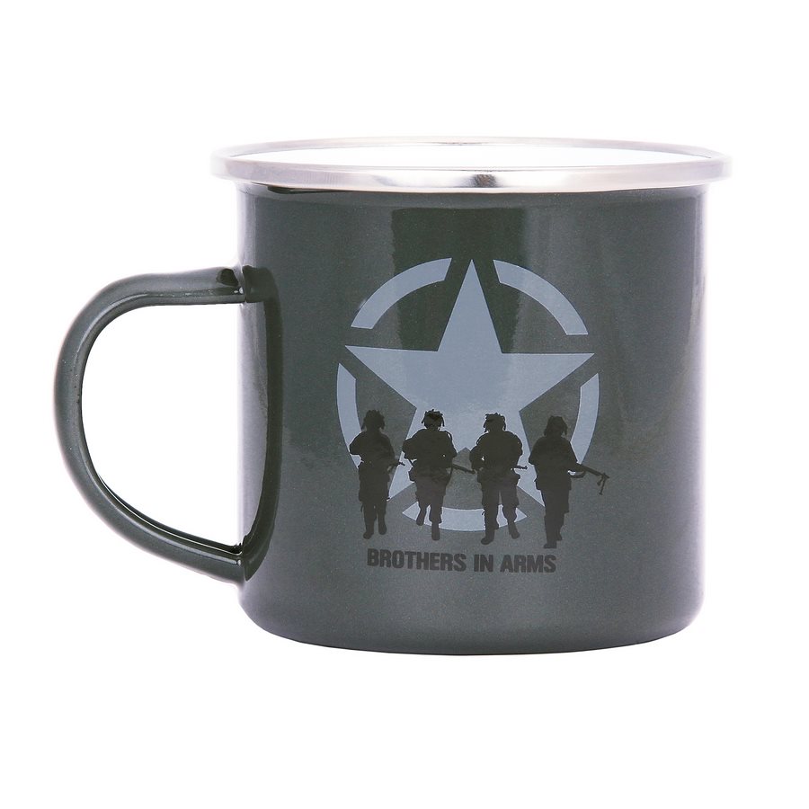 Levně FOSCO hrnek BROTHERS IN ARMS smaltovaný 300 ml ZELENÝ