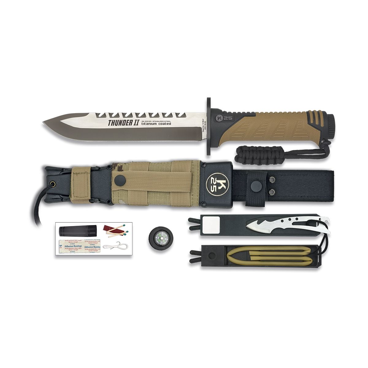 Levně Nůž K25 na přežití THUNDER II COYOTE