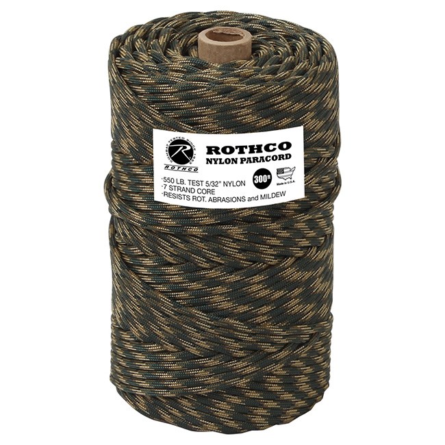 Levně ROTHCO šňůra PARA 550' na cívce nylon ø 4 mm / 90 m MASKOVANÁ WOODLAND