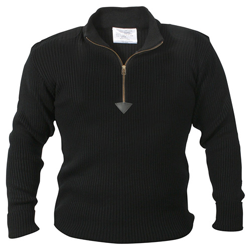 Levně Svetr ACRYLIC COMMANDO 1/4 zip ČERNÝ