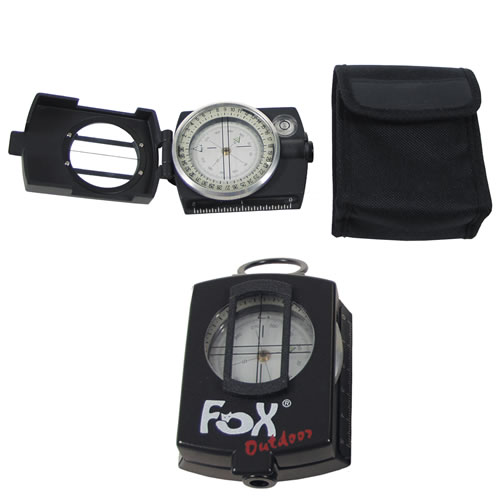 Levně FOX Outdoor kompas PRAZISION kovový nylon pouzdro ČERNÝ
