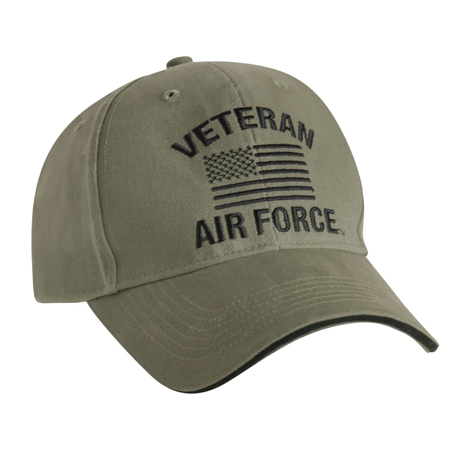 Levně ROTHCO čepice VINTAGE VETERAN AIR FORCE s US vlajkou ZELENÁ