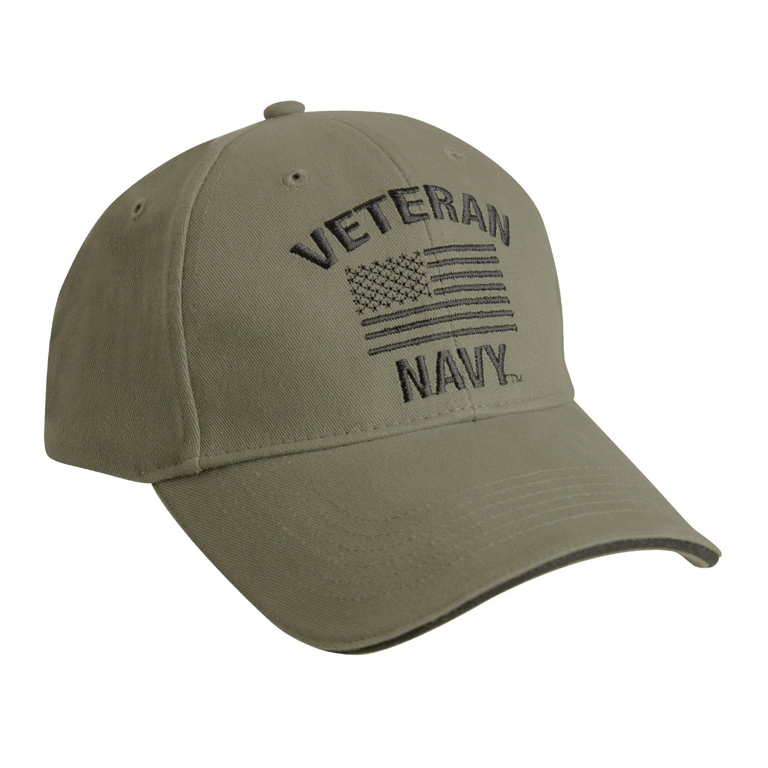 Levně ROTHCO čepice baseball VETERAN NAVY s US vlajkou ZELENÁ