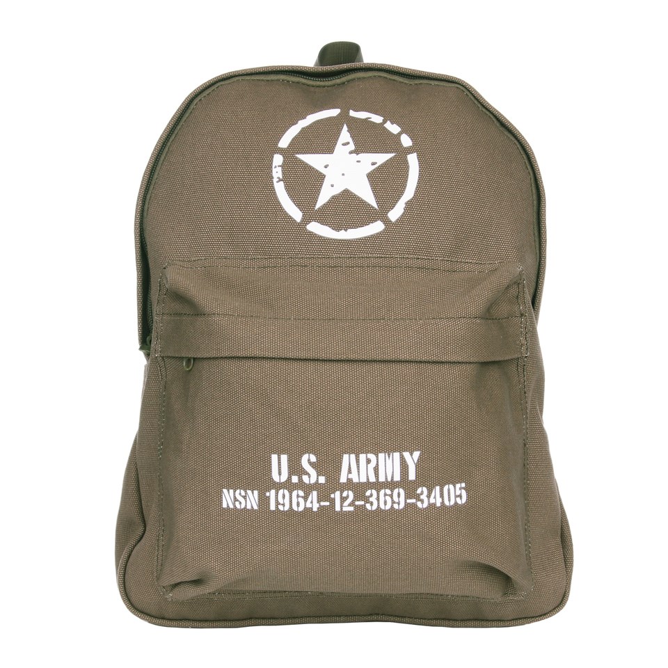 Levně FOSTEX batoh dětský U.S. ARMY plátěný ZELENÝ