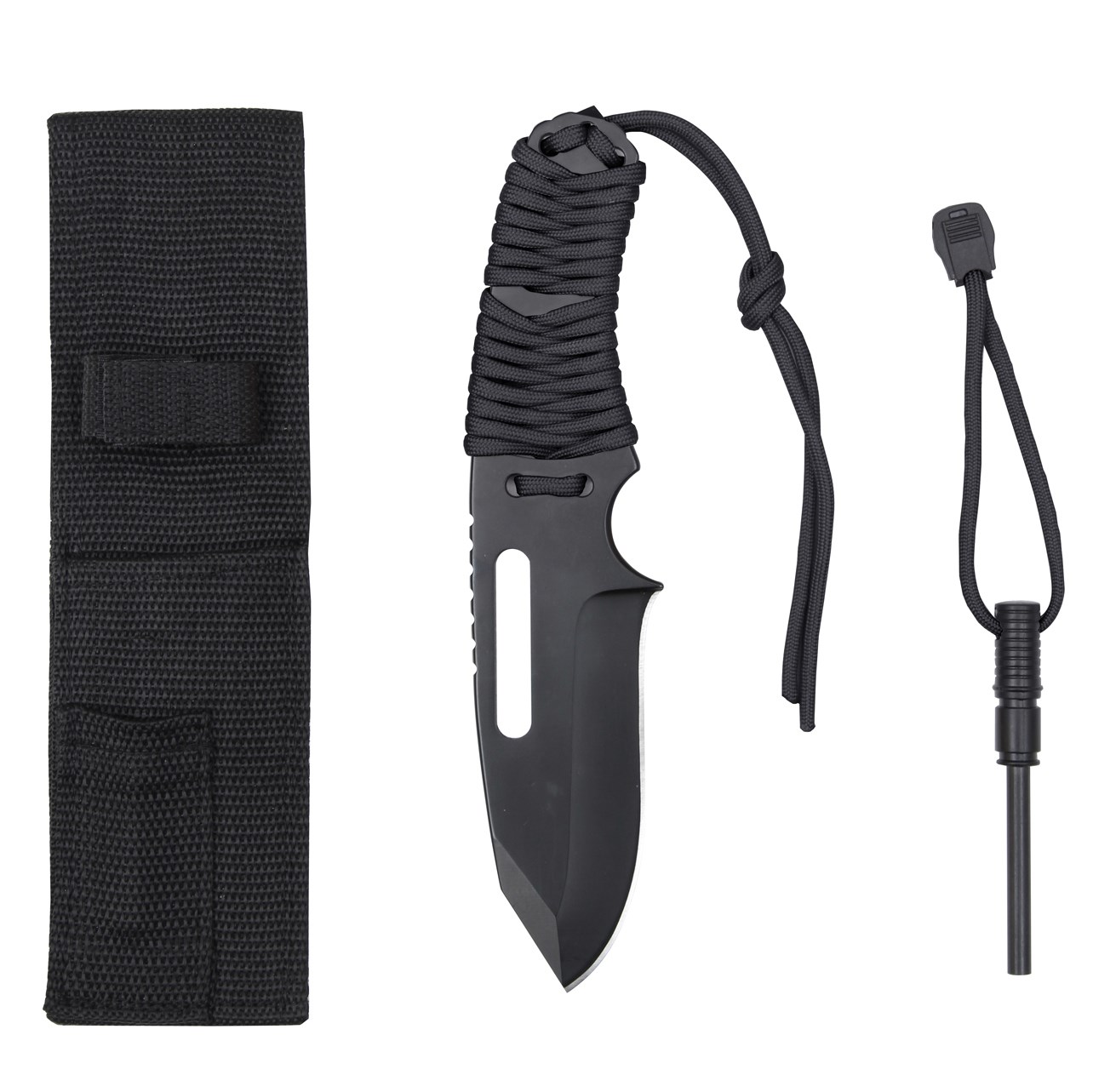 Levně Nůž PARACORD ROTHCO s pevnou čepelí + křesadlo