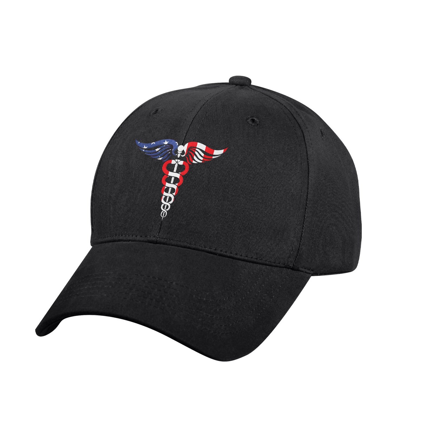 Levně ROTHCO čepice baseball barevný symbol CADUCEUS ČERNÁ