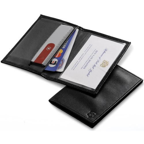 Levně VICTORINOX pouzdro kožené pro SwissCard ČERNÉ