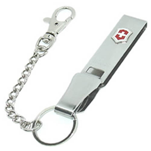 Levně VICTORINOX závěska na opasek s krátkým řetízkem STŘÍBRNÁ